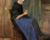 Young Scheveningen Woman, Knitting